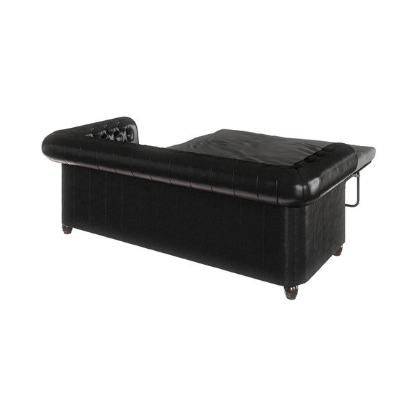 Must kunstnahast diivanvoodi 203 cm York - Ropez-image-4