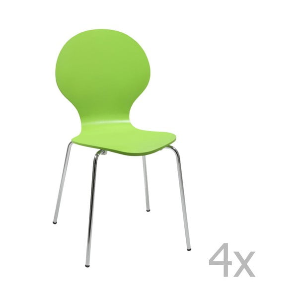 Sada 4 limetkově zelených jídelních židlí Actona Marcus Dining Chair