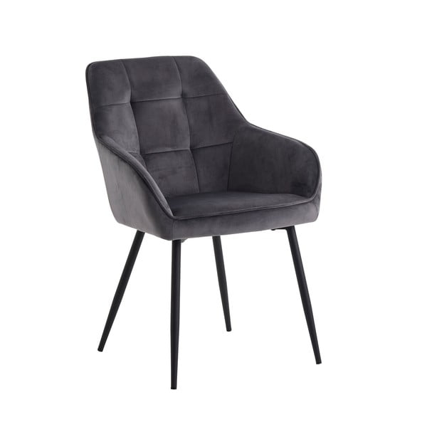 Hallid käetugedega sametist söögitoolid 2tk komplektis Nolan Square - Unique Furniture