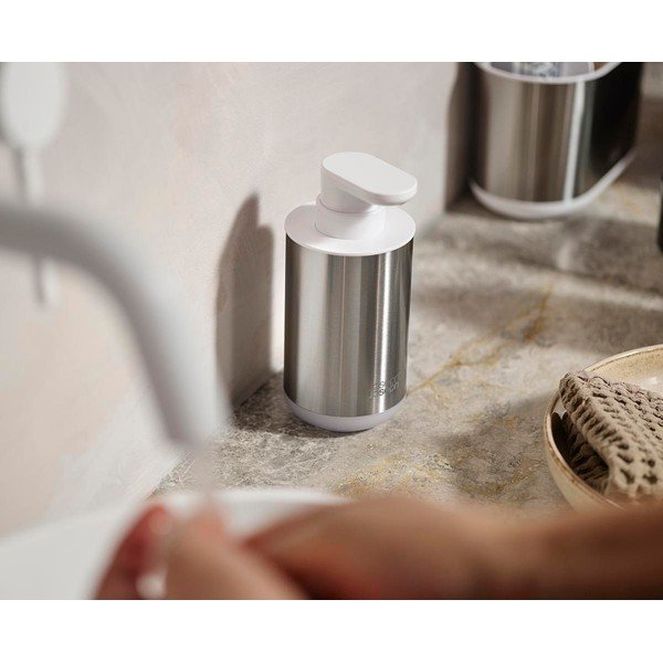 Roostevabast terasest hõbedane seebidosaator 300 ml Duo Steel - Joseph Joseph-image-1