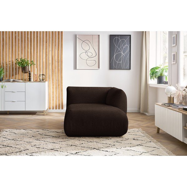 Tumepruun velvetist diivanimoodul (parem nurk) Lecomte – Bobochic Paris-image-1