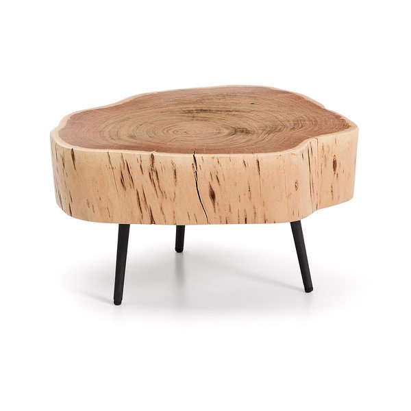 Ümmargune diivanilaud akaatsiapuidust pealispinnaga 49x47 cm Tanive - Kave Home