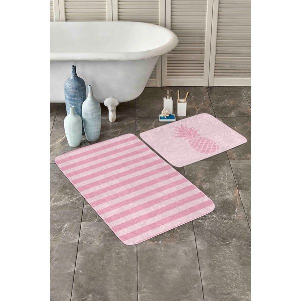 Roosad sametist vannitoamatid 2tk komplektis 60x100 cm - Mila Home-image-2