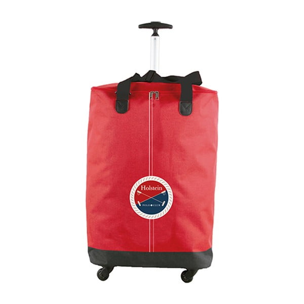 Červená nákupní taška taška na kolečkách Bergner Polo, 56 l