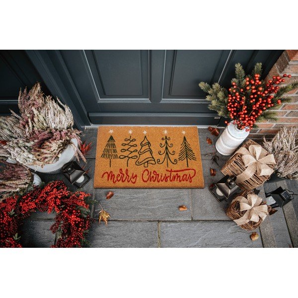 Kookoskiududest jõulumotiividega uksematt 40x70 cm Merry Christmas – Hanse Home-image-1