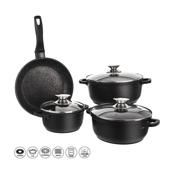 4-osaline toidunõudekomplekt 3 klaasist kaanega Grande - Orion-image-2