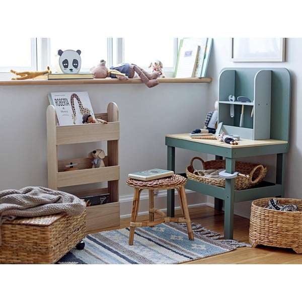 Laste seinaraamatute riiul täispuidust pavlovnia naturaalses värvitoonis 38x70 cm Moris - Bloomingville Mini-image-1