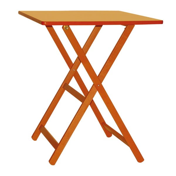Oranžový dřevěný skládací stůl Valdomo Maison, 60 x 80 cm