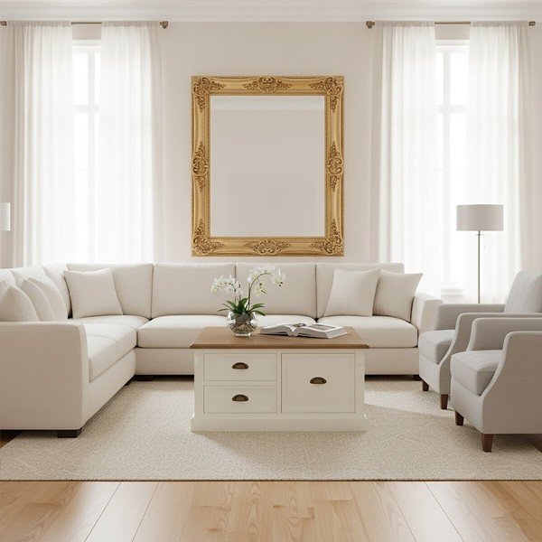 Valge diivanilaud kuusepuudega 90x90 cm Hardwick - Premier Housewares-image-2