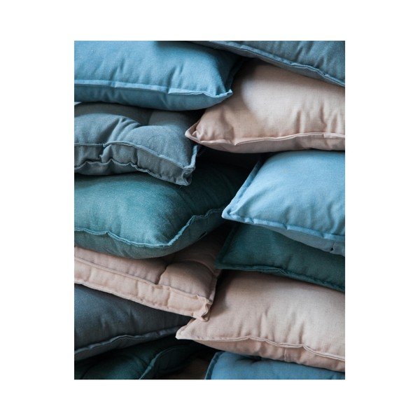 Modrý polštář s příměsí lnu Surdic Square, 37 x 37 cm-image-3