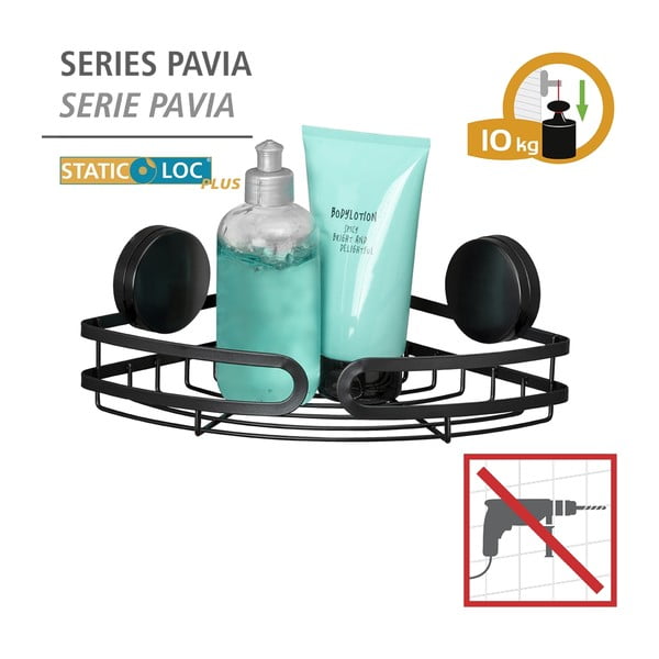 Must nurgariiul vannitoa Static-Loc® , laius 27 cm Pavia - Wenko-image-4