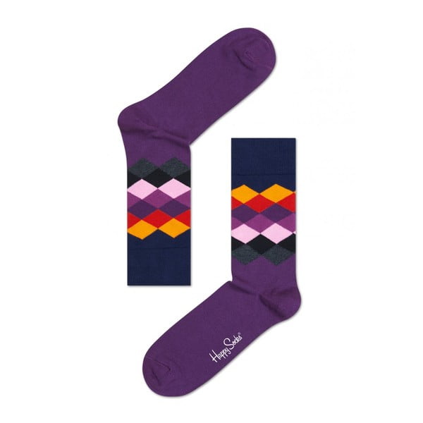 Ponožky Happy Socks Purple Zig Zag, vel. 36-40