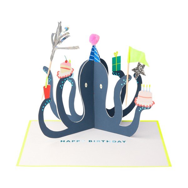 Tervituskaardid Party Octopus – Meri Meri