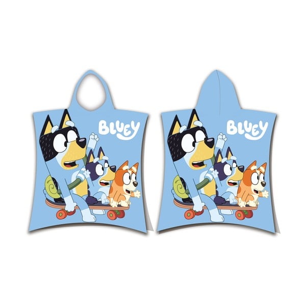 Sinine puuvillane laste pontšo, suurus 3-8 aastat Bluey Skate - Jerry Fabrics