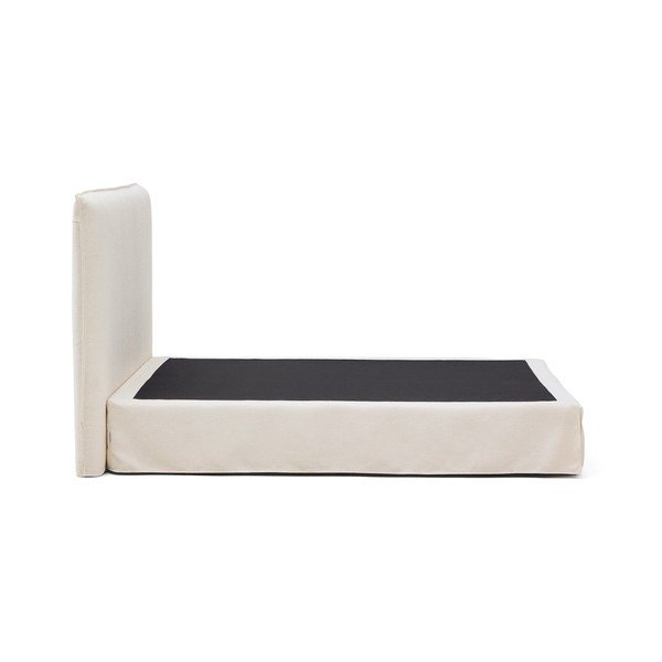 Valge polsterdatud kaheinimesevoodi 160x200 cm Jaira - Kave Home-image-4