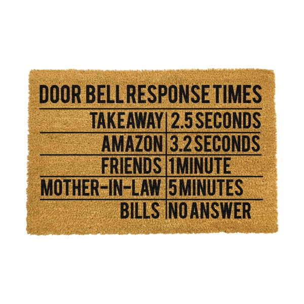 Looduslik kookosmatt , 40 x 60 cm Door Bell Response Times - Artsy Doormats