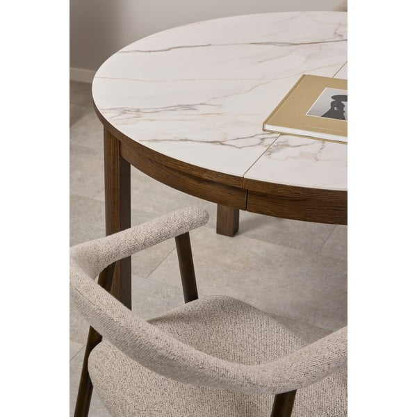 Ümmargune pikendatav söögilaud keraamilise pealispinnaga ø 120 cm Southampton - Actona-image-1