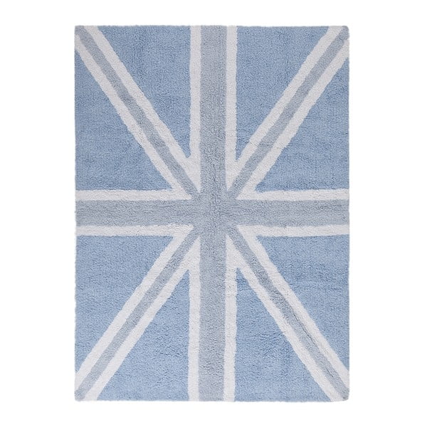 Modrý bavlněný ručně vyráběný koberec Lorena Canals UK, 120 x 160 cm