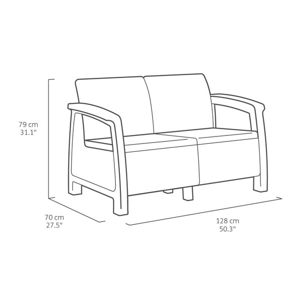 Tumehall aiamööbli komplekt 4-le inimesele Corfu - Keter-image-2