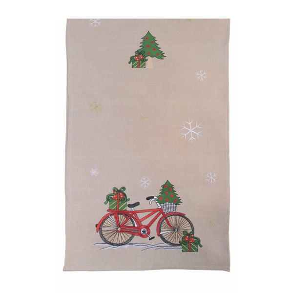 Beeži värvi jõululaudade jooksja Jalgratas, 40 x 175 cm Xmas - Villa d'Este