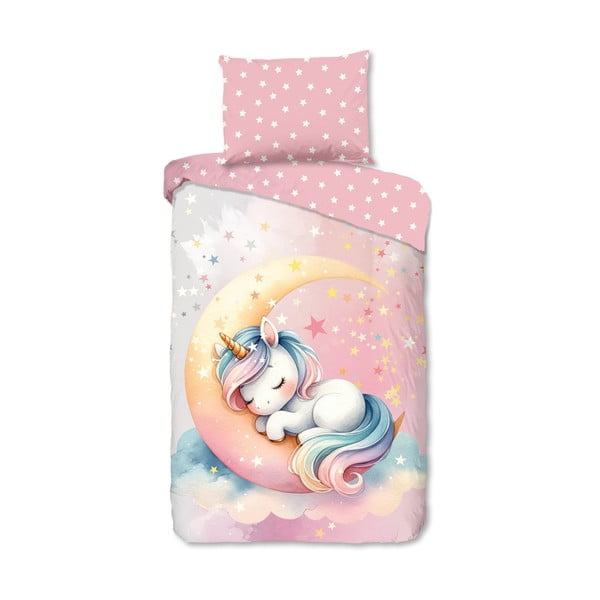 Roosa puuvillane laste voodipesu üheinimesevoodile 140x200 cm Molly - Good Morning