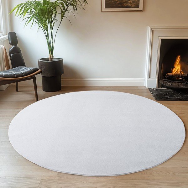 Valge ümmargune vaip ø 160 cm Joy 1400 - Ayyildiz Carpets-image-1