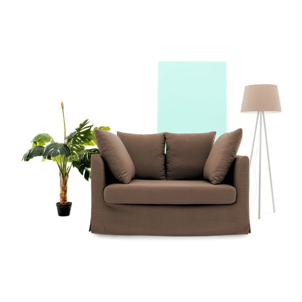 Hnědá dvoumístná pohovka Vivonita Coraly-image-4