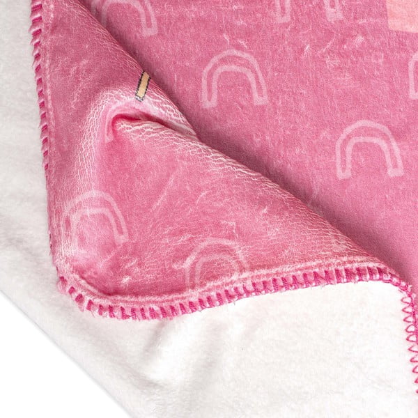 Roosa mikrokiust beebitekk 140x110 cm Hola - Moshi Moshi-image-3