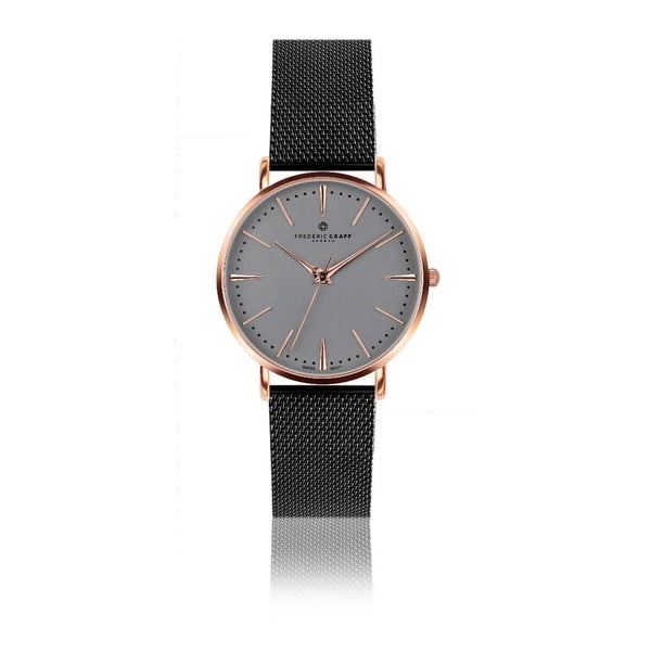 Unisex hodinky s páskem z nerezové oceli v černé barvě Frederic Graff Eiger