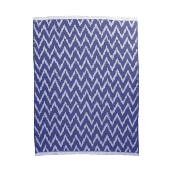 Tumesinine pleed puuvilla seguga 140x180 cm Mallorca – Euromant-image-2