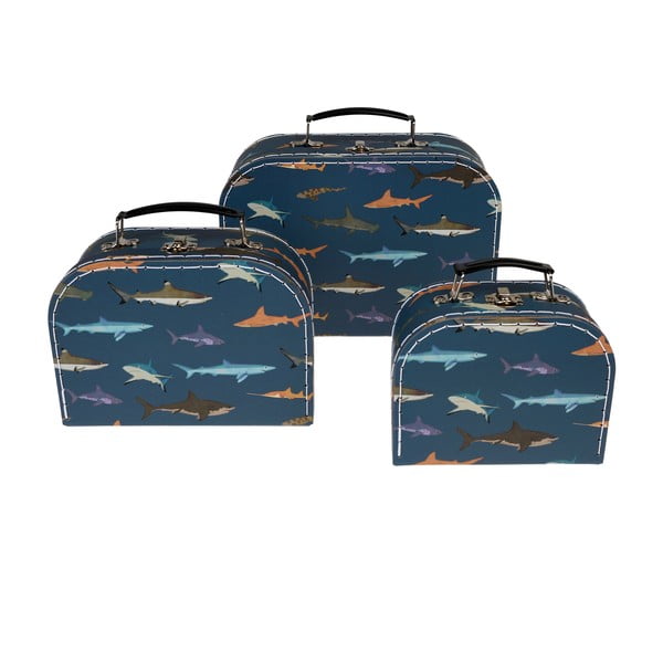 Laste kohvrid 3 komplektis Sharks - Rex London-image-3