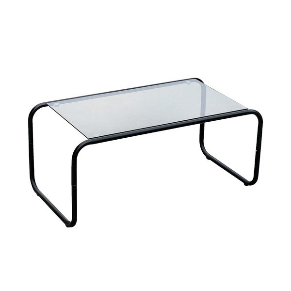 Must kohvilaud klaasist pealispinnaga 40x80 cm Ventana - Leitmotiv