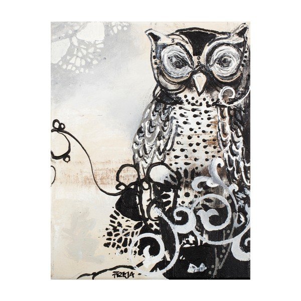 Freja Owl B&W, 28x22 cm, tetraptych-image-1