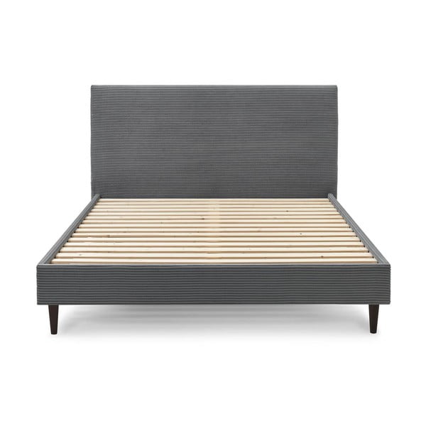 Antratsiitist polsterdatud kaheinimesevoodi koos restiga 180x200 cm Anja - Bobochic Paris-image-1