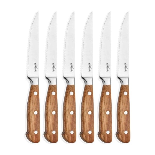 Sada 6 nožů na maso s dřevěnou rukojetí The Mia Cutt