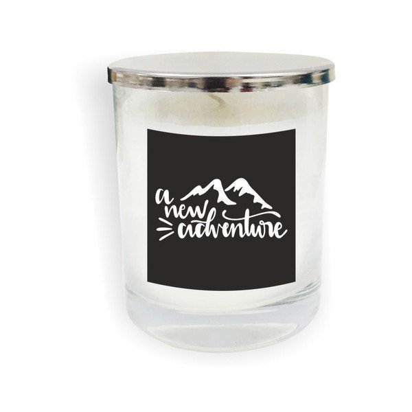 Bílá svíčka North Carolina Scandinavian Home Decors Motto Glass Candle V5
