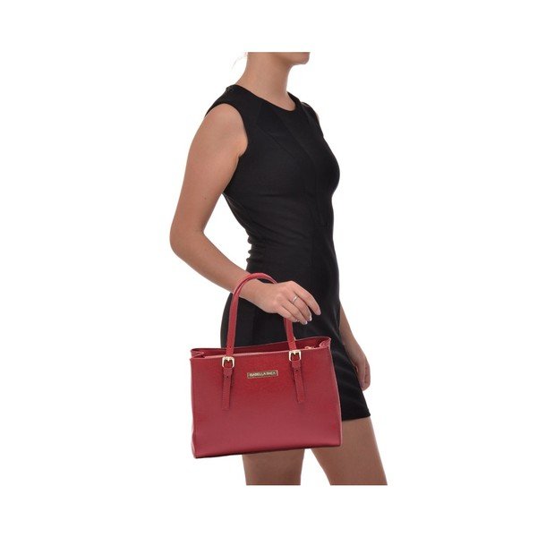 Růžová kožená kabelka Isabella Rhea Classic Rosso-image-1