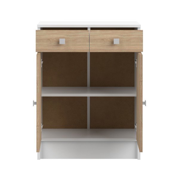 Valge madal vannitoakapp tammepuust 60x82 cm Combi - TemaHome-image-3