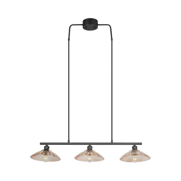 Must/merevaigukollane metallist rippvalgusti klaasist varjuga Eluna - Reality