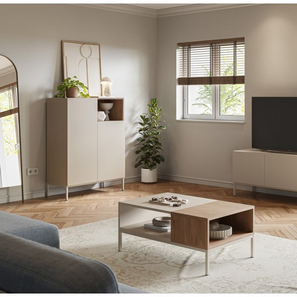 Kreem diivanilaud 56x90 cm Cailin - Marckeric-image-1