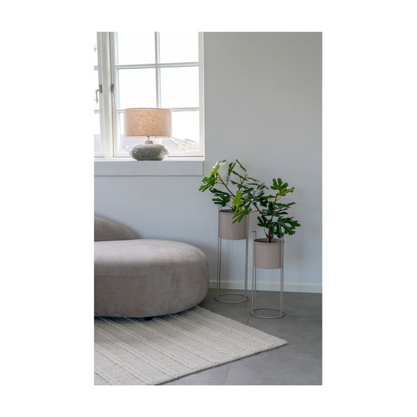 Khaki keraamiline laualamp tekstiilvarjundiga (kõrgus 44 cm) Oldham - House Nordic-image-1