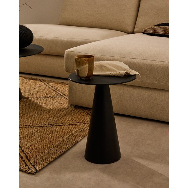 Ümmargune abilaud klaasist pealispinnaga ø 35 cm Wilshire - Kave Home-image-1