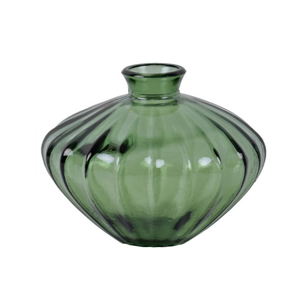 Zelená váza z recyklovaného skla Ego Dekor Etnico, výška 14 cm