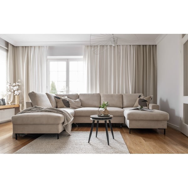 Beež velvetist diivanvoodi (vasakus nurgas) Lofty Lilly - Miuform-image-4