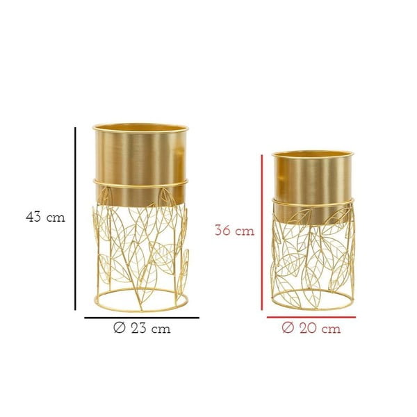 Metall lillepoti katted komplektis  2 tk ø 23 cm Livi – Mauro Ferretti-image-3