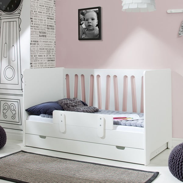 Valge võrevoodi tõkkepuu Moon - Pinio-image-2