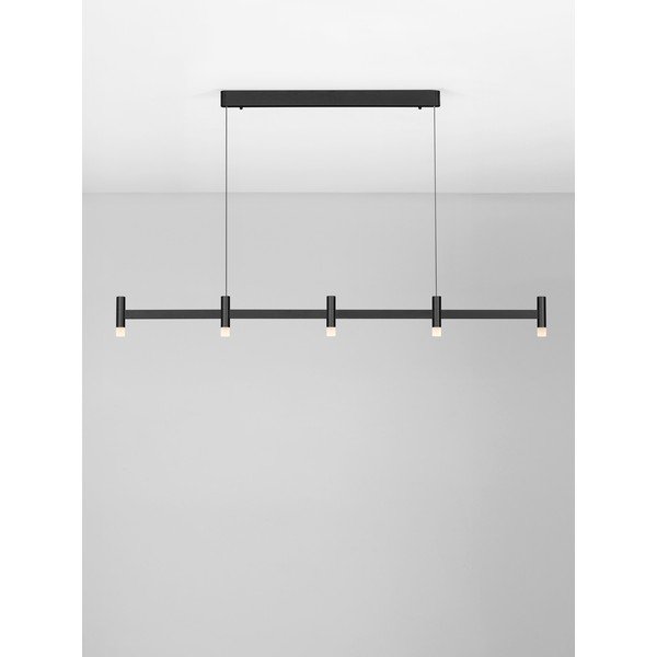 Mattmust alumiiniumist hämardatav LED-rippvalgusti akrüülklaasist varjuga Poetic - Nova Luce-image-4