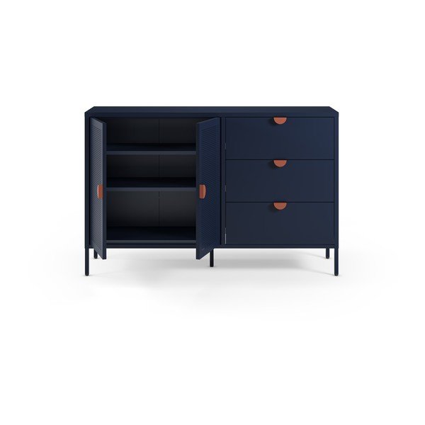 Tumesinine metallist kummut 140x90x40 cm Sayla - Marckeric-image-2