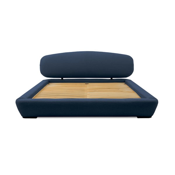 Tumesinine polsterdatud kaheinimesevoodi koos voodipõhjaga 140x200 cm Odette - Scandic-image-3