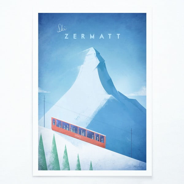 Plakat , 30 x 40 cm Zermatt - Travelposter